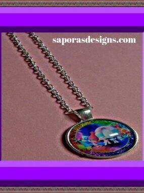 Trolls DreamWorks Theme Necklace Silver Tone Unisex